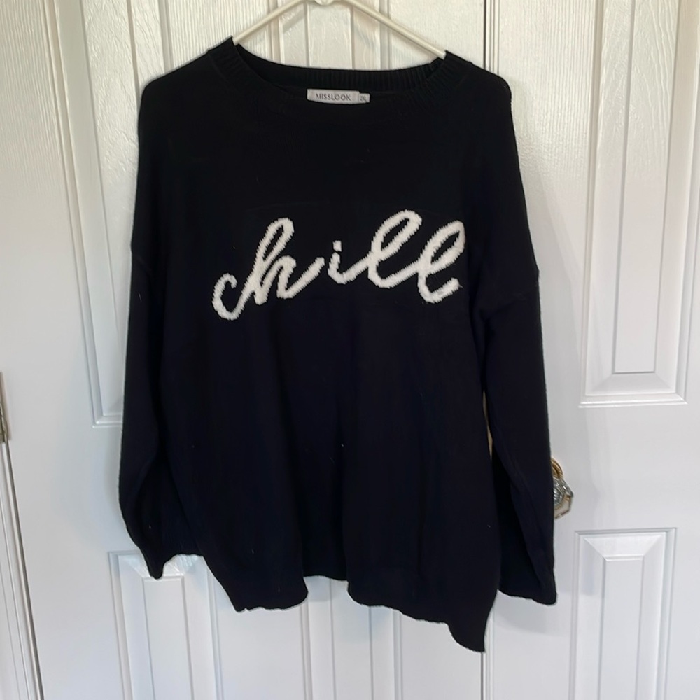 Nordstrom Misslook Black cotton sweater. Size 2XL. Excellent condition.